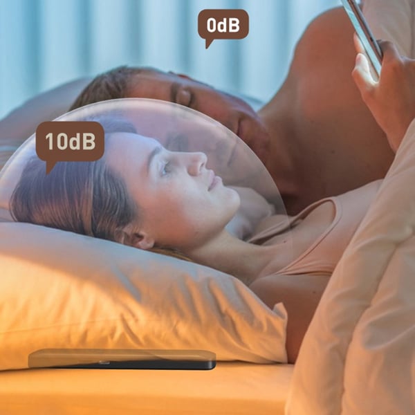 Bluetooth Søvn Høyttaler med Skjerm, Bluetooth, TF-Kortspiller og Innebygd Beinlednings White Noise Black