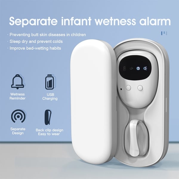 Trådløs sengevæting alarm med svart skjerm - effektiv sengevæting påminnelse for eldre og de med inkontinens