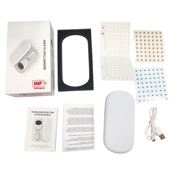 Trådløs sengevæting alarm med svart skjerm - effektiv sengevæting påminnelse for eldre og de med inkontinens