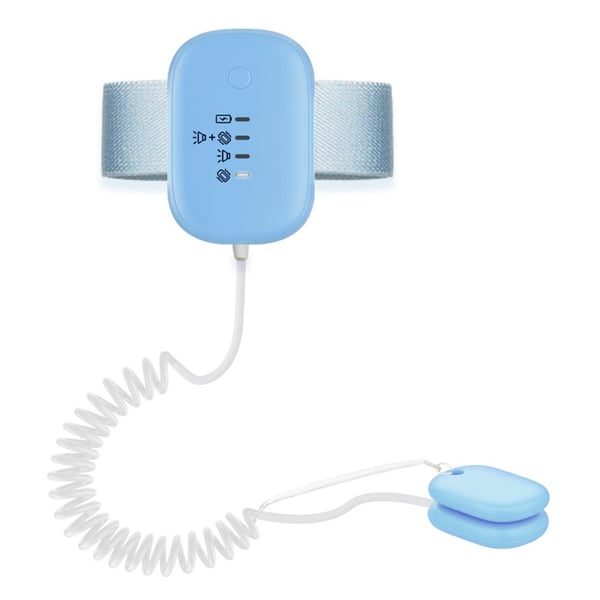 Trådløs magnetisk sengevædningsalarm - effektiv sengevædningshjælp til ældre, børn og patienter Blue