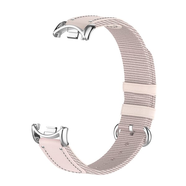 Aprikoosin värinen ranneke Xiaomi Mi Band 10/9/8 -älykellolle, jossa on kudottu nailon ja kangas