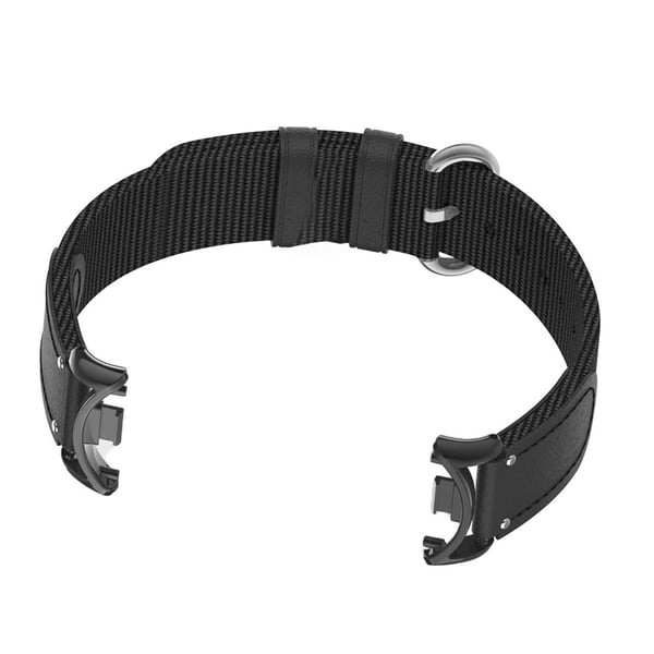 Musta ranneke Xiaomi Mi Band 10/9/8 -älykellolle, nylonpunos ja kangas