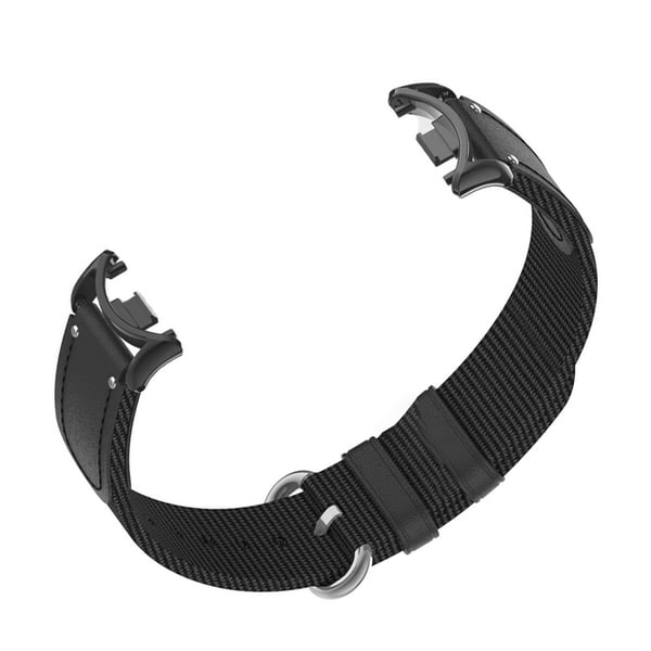 Musta ranneke Xiaomi Mi Band 10/9/8 -älykellolle, nylonpunos ja kangas