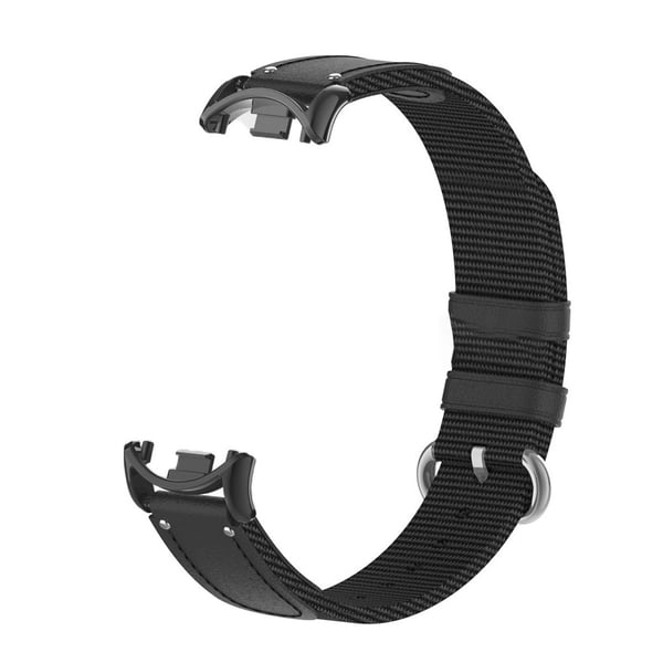 Musta ranneke Xiaomi Mi Band 10/9/8 -älykellolle, nylonpunos ja kangas