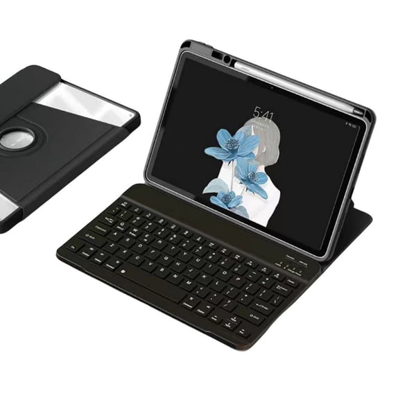 360° Kääntyvä Bluetooth-näppäimistö ja suojakotelo kynäpaikalla Samsung Galaxy Tab S8+/S7+/S7 FE 12.4 (X800/T970/T730) -malleille