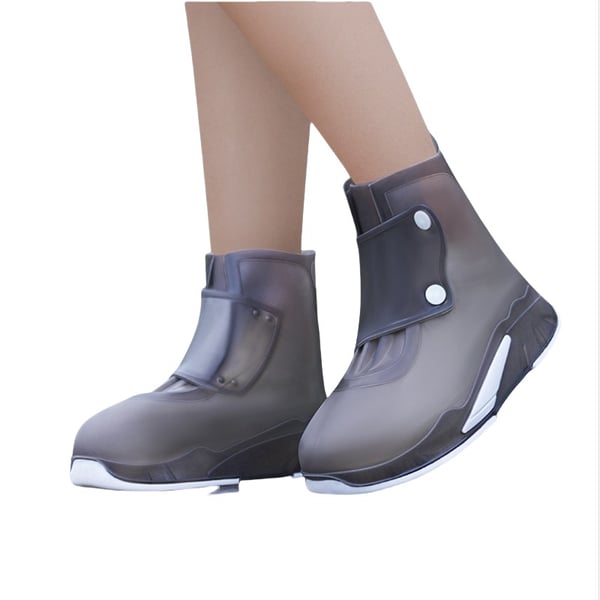 Vandtætte Anti-Slip Regnskoovertræk - Genanvendelige PVC Oversko Black&White M