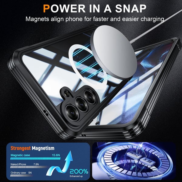 9H Herdet Glass Skall med Magnetisk Feste for Samsung Galaxy S25 FE - Optimal Beskyttelse og Funksjonalitet