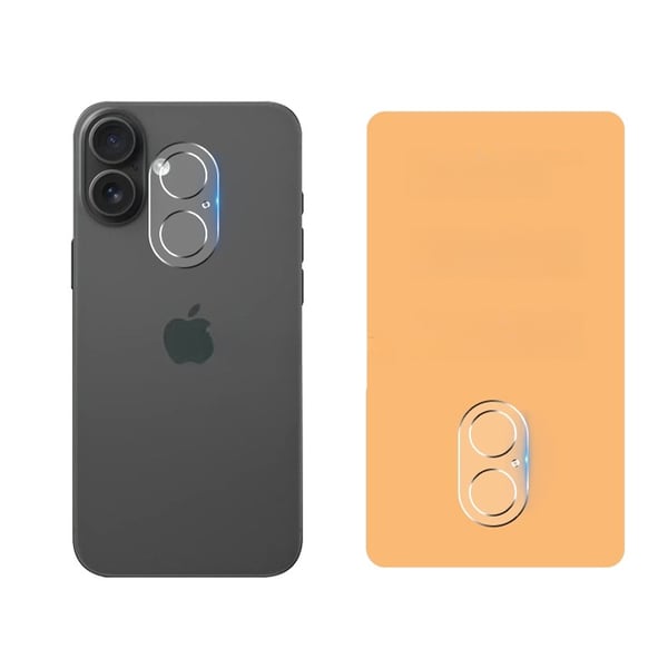Täysin peittävä 3D-linssisuoja iPhone 17 -puhelimelle, jossa on valaiseva rengas, 2 kpl