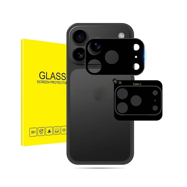 Sort kameralinsebeskytter til iPhone 17 Pro (2 stk) - Beskyt dine linser med stil
