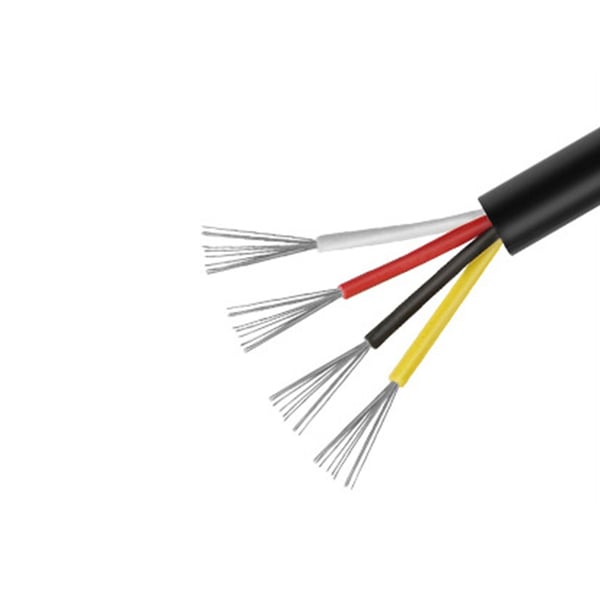 Svart UL2464 18AWG 4-leder Multi-Core Kabel - 5 Meter, Fleksibel og Korrosjonsbestandig