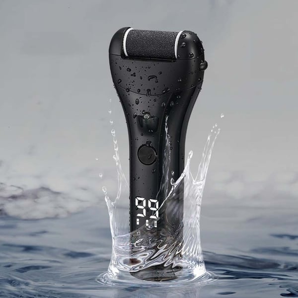Digital Display 3-Speed Elektrisk Fot Callus Remover Kit - 10 Deler for Glatte Føtter Black