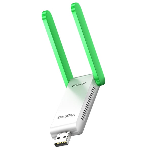 1400 Mbps Dual Band WiFi 6 USB Trådløs Adapter - Høyhastighets Hvitt Nettverkskort