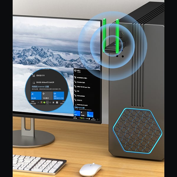 1200 Mbps 5G Dual Antenna USB 3.0 WiFi-sovitin PC-kannettavalle