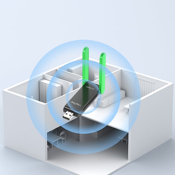 1200 Mbps 5G Dual Antenna USB 3.0 WiFi-sovitin PC-kannettavalle