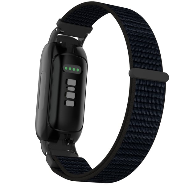 Nylon Loop Borrelåsrem Kompatibel med Fitbit Inspire 3 - Tilgjengelig i flere farger Black