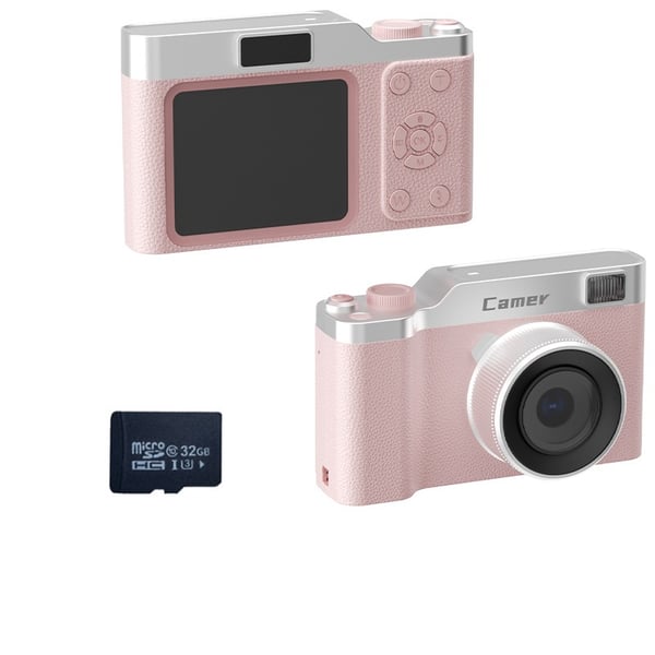 Kompakti digitaalikamera 5x optisella zoomilla ja 32GB TF-kortilla - Ikuista muistot liikkeellä ollessasi Pink