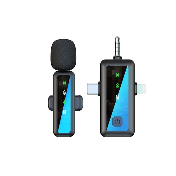 Trådløs Lavalier Mikrofon - 2.4G Clip-on Omnidireksjonell Kondensatormikrofon for Livestreaming og Opptak