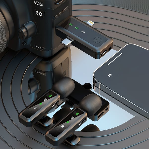 Trådløs Lavalier Mikrofon - 2.4G Clip-on Omnidireksjonell Kondensatormikrofon for Livestreaming og Opptak