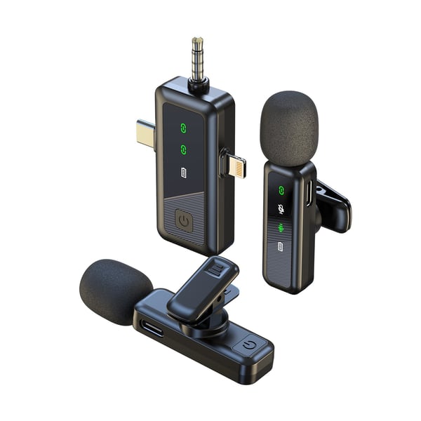 Trådløs Lavalier Mikrofon - 2.4G Clip-on Omnidireksjonell Kondensatormikrofon for Livestreaming og Opptak