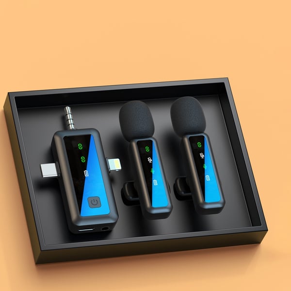 Trådløs Lavalier Mikrofon - 2.4G Clip-on Omnidireksjonell Kondensatormikrofon for Livestreaming og Opptak