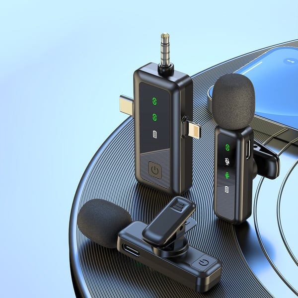 Trådløs Lavalier Mikrofon - 2.4G Clip-on Omnidireksjonell Kondensatormikrofon for Livestreaming og Opptak