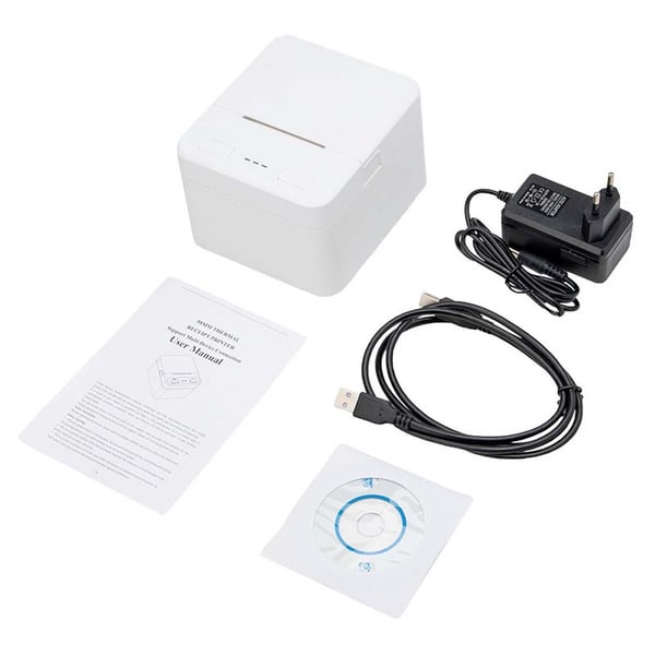 58 mm:n USB+Bluetooth-lämpökirjoitin – nopea, kannettava POS-kirjoitin Androidille, iOS:lle ja Windowsille White