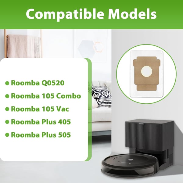 10-Pakke Erstatningsstøvposer Kompatibel med iRobot Roomba Essential, Plus og Max-serien