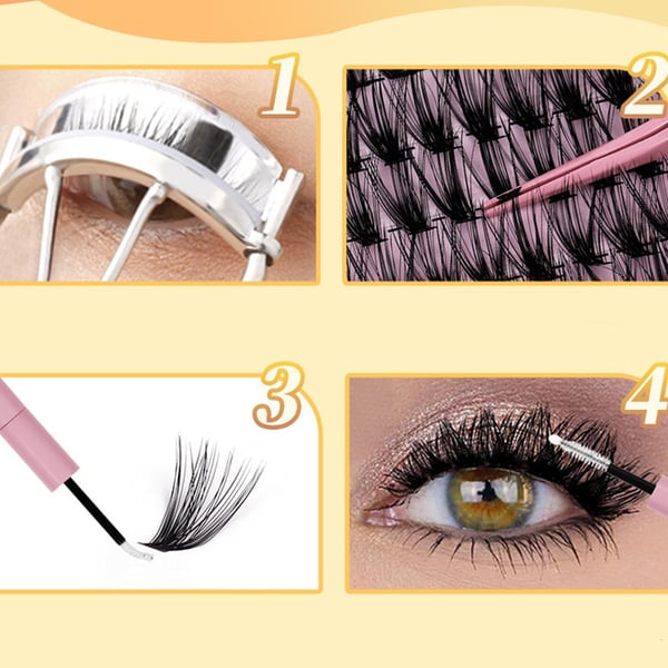 16 Rader Individuelle Vippe Extensions Sett - 30P+40P+50P+60P Blandet Lengde, Volum Vippe Extensions