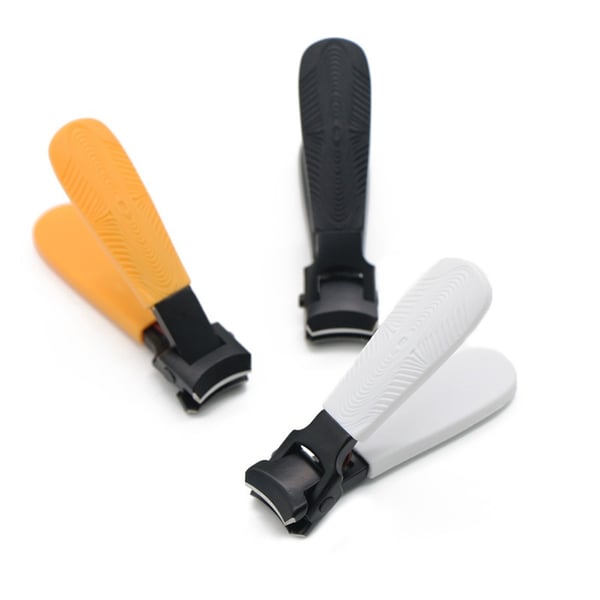 Negleklipper i rustfritt stål med stor åpning - Anti-sprut design for tykke negler Black