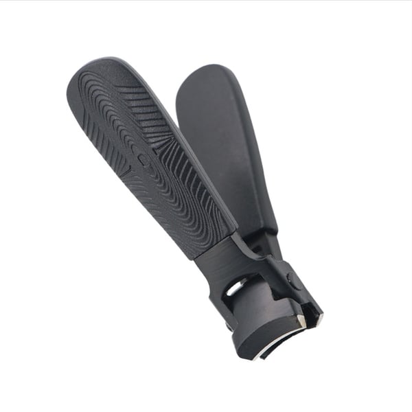 Negleklipper i rustfritt stål med stor åpning - Anti-sprut design for tykke negler Black