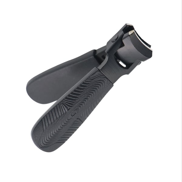 Negleklipper i rustfritt stål med stor åpning - Anti-sprut design for tykke negler Black