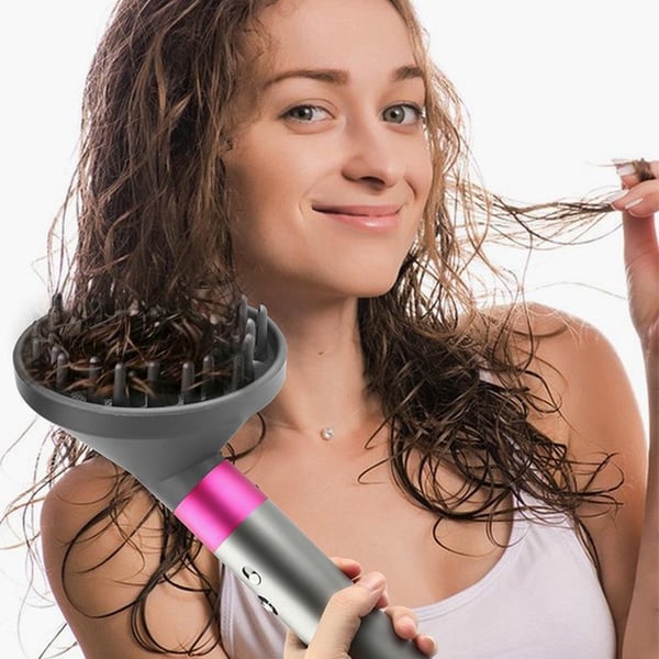 Dobbeltlags Diffuser Attachment Kompatibel med Dyson Airwrap HS01/05 Krøllejern, Grå ABS