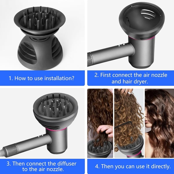 Diffuserfeste kompatibelt med Dyson hårføner - Magnetisk stylingmunnstykke for HD15, HD03, HD01, HD04, HD07, HD08 modeller