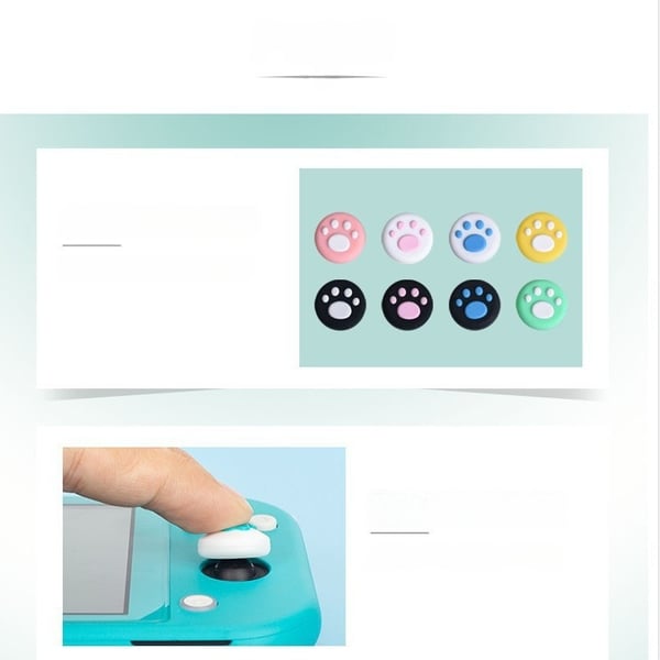 4-pak Paradise Switch 2 Controller Joystick Beskytter - Søde Kattepote Silikone Tommelfingergreb White+Black
