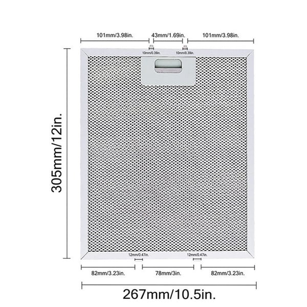 4-pak aluminium & aktivt kul emhættefilter kompatibelt med Whirlpool W10169961A, Ikea, Jenn Air