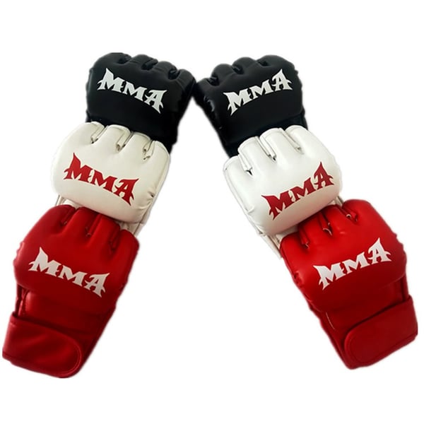 Halvfinger Boksehandsker - MMA Sparring & Punching Bag Træning Black