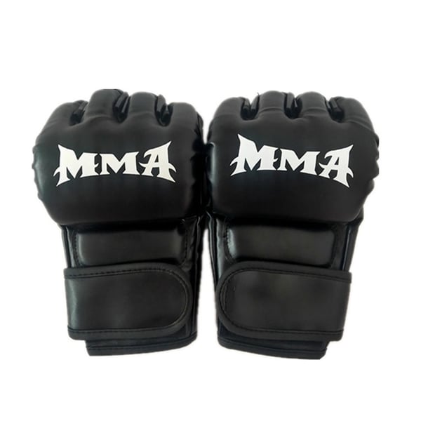 Halvfinger Boksehandsker - MMA Sparring & Punching Bag Træning Black