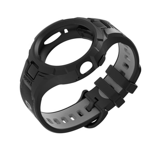 TPU Sport Band Kompatibelt med Google Pixel Watch 2 / Google Pixel Watch med Integrert Deksel Grey+Black