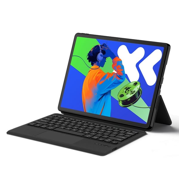 2-i-1 Tastaturveske med Touchpad Kompatibel med Lenovo Idea Tab Pro 2025 12.7-tommer (2025) - Svart