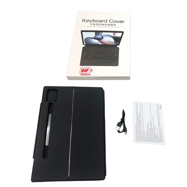 2-i-1 Tastaturveske med Touchpad Kompatibel med Lenovo Idea Tab Pro 2025 12.7-tommer (2025) - Svart