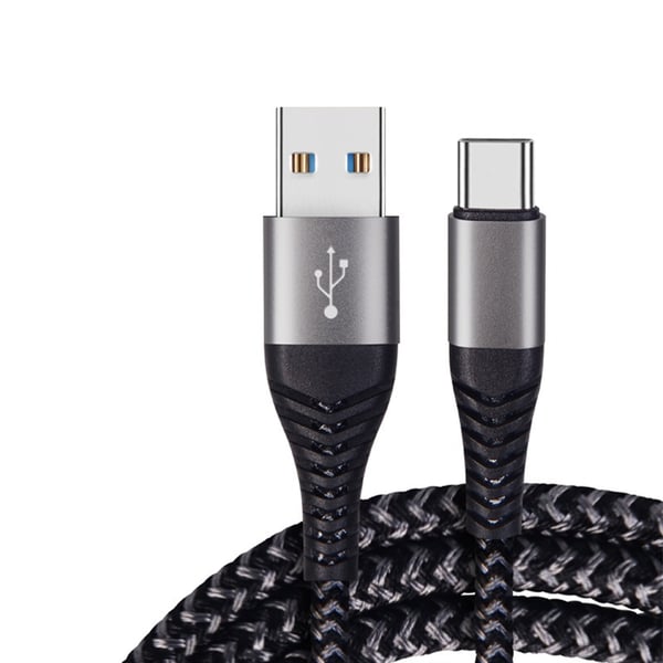 60W USB-C -pikalatauskaapeli 2 kpl, nailonpunottu USB - Type-C -johto, yhteensopiva 2 m