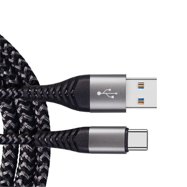 60W USB-C -pikalatauskaapeli 2 kpl, nailonpunottu USB - Type-C -johto, yhteensopiva 2 m