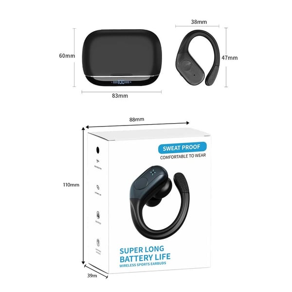 Melua Vaimentavat Urheilu Kuulokkeet Korvakoukulla - 45H Toistoaika, Bluetooth 5.4