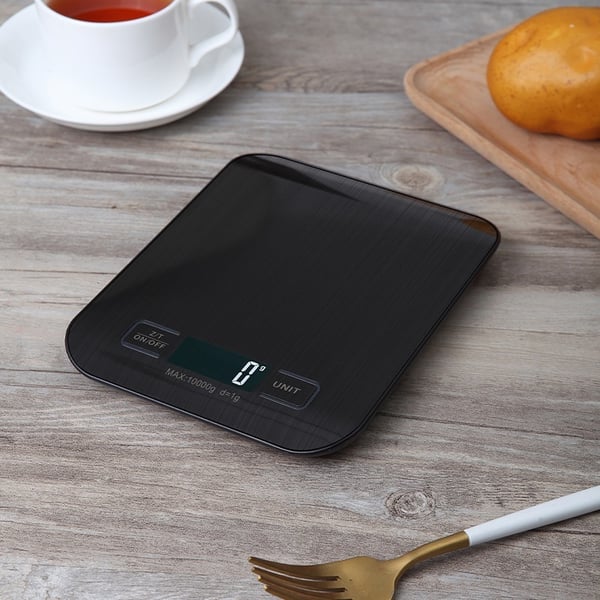 Oppladbar digital kjøkkenvekt - 5 kg presisjonsmatvekt med tareringsfunksjon og USB-lading 10kg/1g