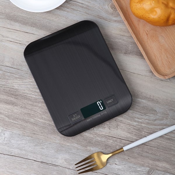 Oppladbar digital kjøkkenvekt - 5 kg presisjonsmatvekt med tareringsfunksjon og USB-lading 10kg/1g