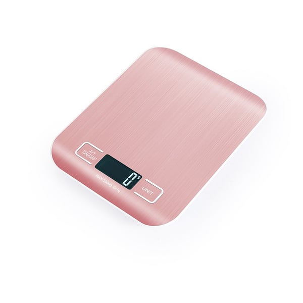 Rose Gold Køkkenvægt med Tareringsfunktion og Batteri Inkluderet, kompatibel med alle køkkenredskaber 10kg/1g