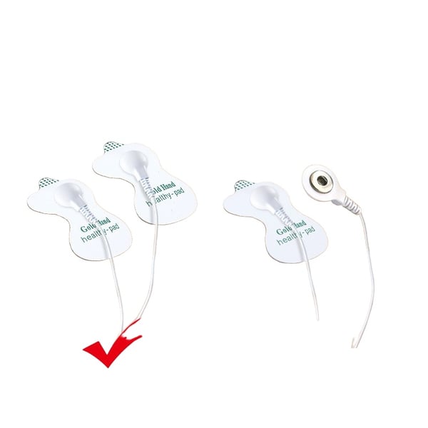 Gresskarlignende elektrodeputer - 2 stk/5 par - snap-on hydrogel reservedeler for muskelstimulering, selvadhesiv og gjenbrukbar, kompatibel med de fleste TENS- og EMS-enheter