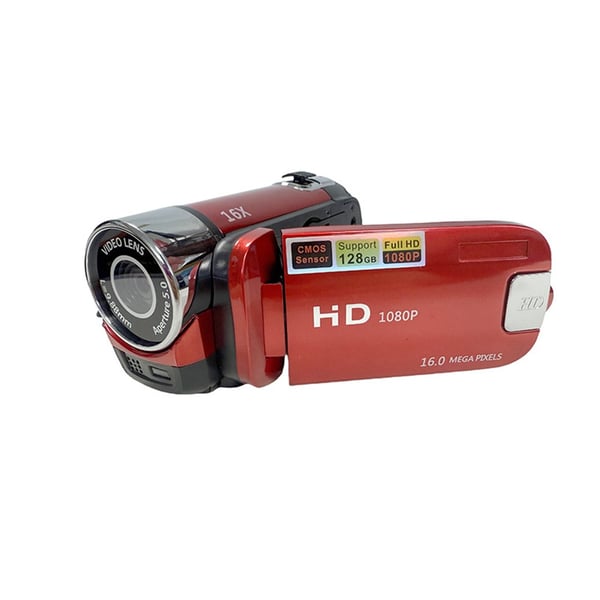 16MP HD Digitalkamera Videokamera med Minnekort - 1080p, 16x Zoom Red