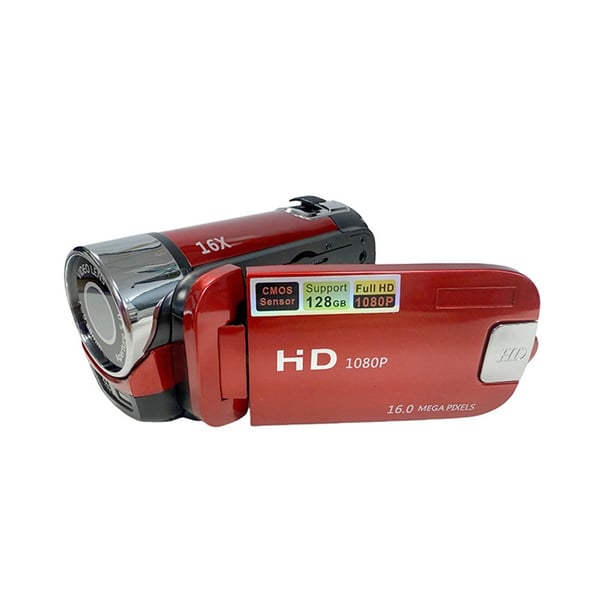 16MP HD Digitalkamera Videokamera med Minnekort - 1080p, 16x Zoom Red
