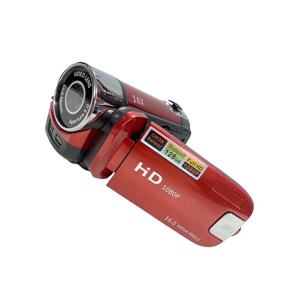 16MP HD Digitalkamera Videokamera med Minnekort - 1080p, 16x Zoom Red